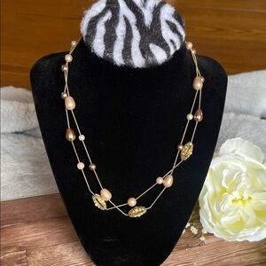 Monet Gold and Brown Multi-Strand Necklace